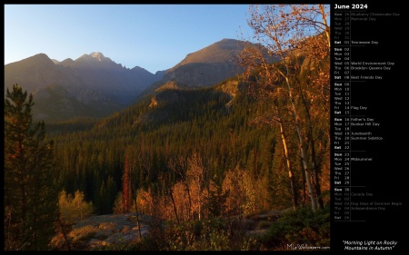 Morning Light on Rocky Mountains in Autumn