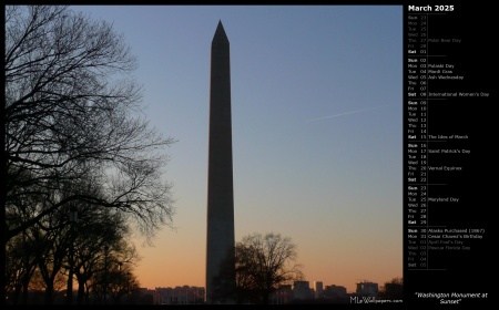 Washington Monument at Sunset