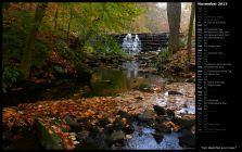 Fall Waterfall and Creek
