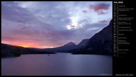 Sunrise at St. Mary Lake