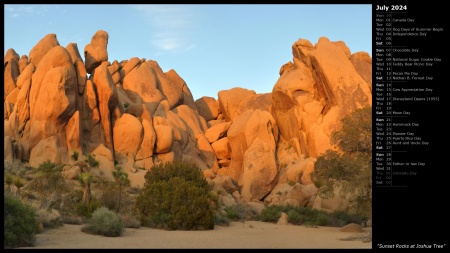 Sunset Rocks at Joshua Tree