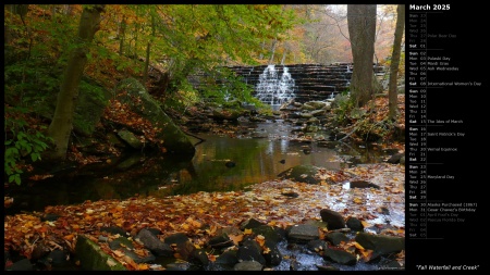 Fall Waterfall and Creek