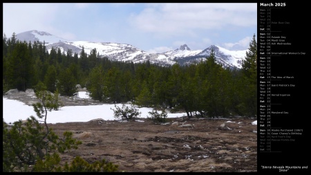 Sierra Nevada Mountains and Snow