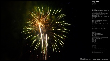 Green and Gold Fireworks
