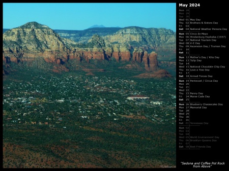 Sedona and Coffee Pot Rock from Above