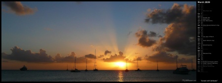 Sunset with Sailboats