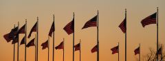 Flags at Sunset