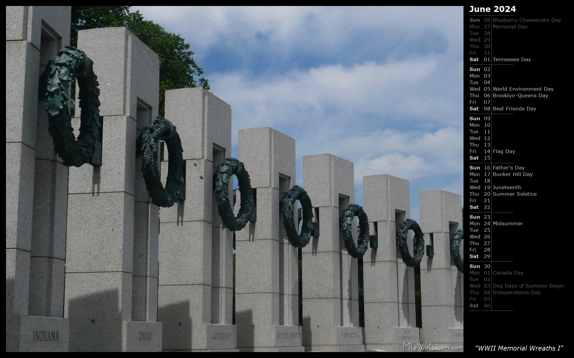MLeWallpapers.com - WWII Memorial Wreaths I (Calendar)